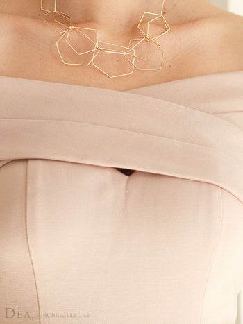 ディア バイ ローブドフルール [DEA] 1050 アシメトリースカート オフショル  ミニドレス( ネイビー)