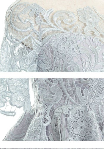 ディア バイ ローブドフルール [DEA] 1398 総レース オフショルダー セットアップ  ミニドレス( ベージュ)