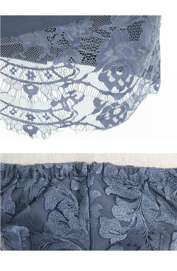 ROBEdeFLEURS Glossy[ローブドフルール グロッシー]レース オフショルダー レッド ミニドレス[1420rd]