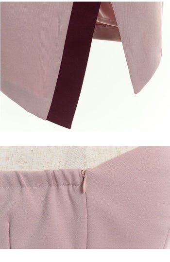 ディア バイ ローブドフルール [DEA] 1567 バイカラー  アシンメトリー フリルデザイン  ミニドレス