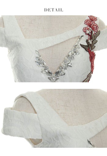 ROBEdeFLEURS Glossy[ローブドフルール グロッシー]フラワー刺繍× 総レース ドレス [1358]