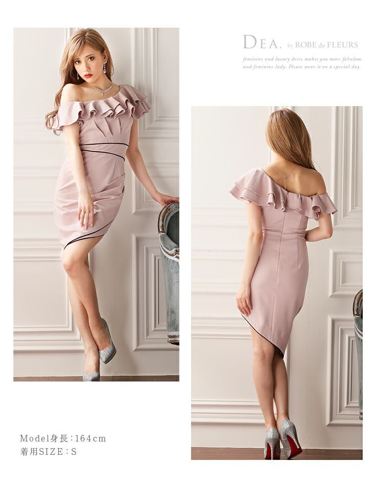 ディア バイ ローブドフルール [DEA] 1455 フリルデザイン  ミニドレス