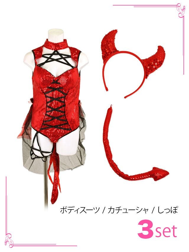 レッド デビル ガール ハロウィンコスプレの8