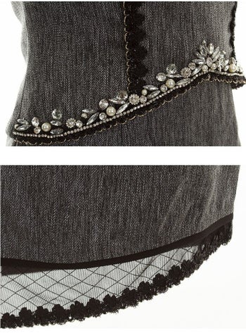 ROBEdeFLEURS Glossy[ローブドフルール グロッシー]ダイヤチュール切替 オフショル セットアップ ミニドレス[1683]