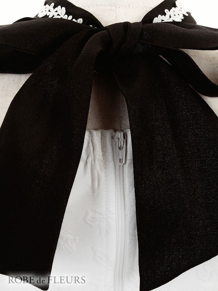 ROBEdeFLEURS ローブドフルール スカーフリボン×オフショル タイト ミニドレス[1821]