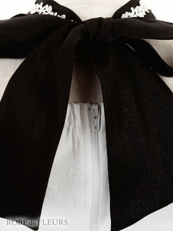 ROBEdeFLEURS ローブドフルール スカーフリボン×オフショル タイト ミニドレス[1821]