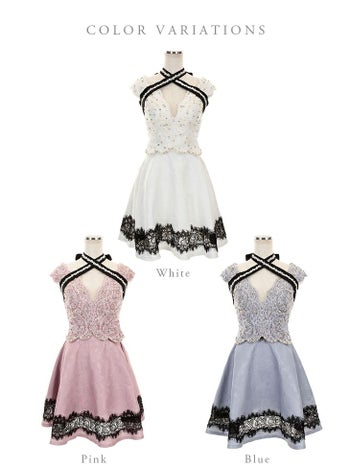 ROBEdeFLEURS ローブドフルール スカーフリボン×オフショル タイト ミニドレス[1821]