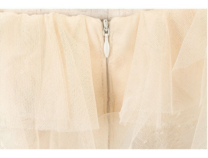 ディア バイ ローブドフルール [DEA] 1842スパンコール 刺繍 レース  フリル オフショルミニドレス