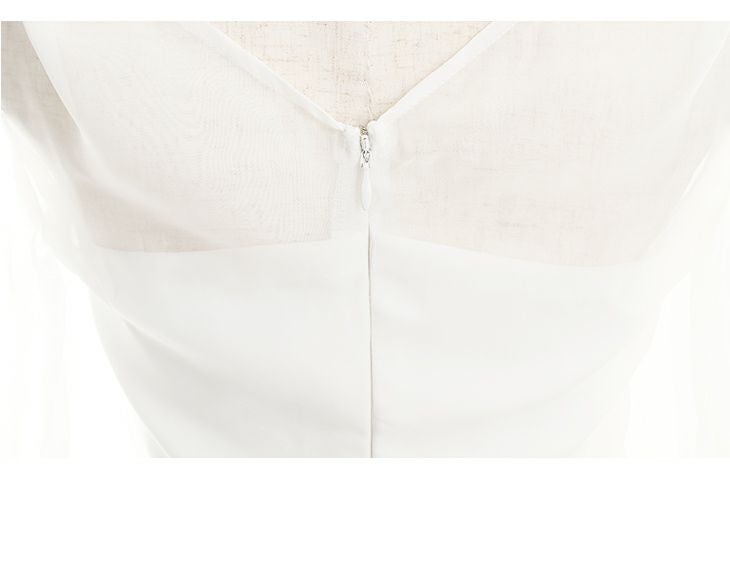 ディア バイ ローブドフルール [DEA] 1785 シフォン ロングスリーブ  バイカラー  ミニドレス