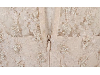 ROBEdeFLEURS ローブドフルール ビジュー襟リボン×バイカラー切り替え タイト ミニドレス[1807]