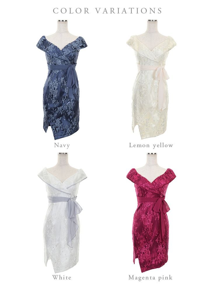 ディア バイ ローブドフルール [DEA] 1760 シフォン リボン ベルトデザイン  刺繍 レース ドレス