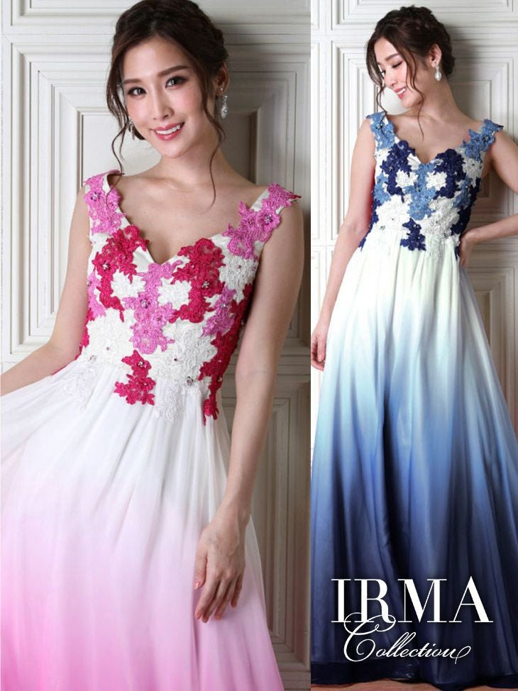 ロングドレス IRMA 9号 キャバドレス イルマ irma ブルーの通販