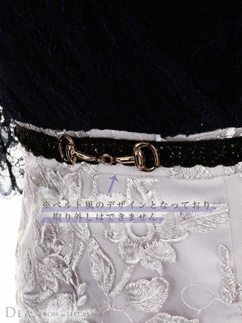 ディア バイ ローブドフルール [DEA] 1830 バイカラー切替  ベルトデザイン  ミニドレス