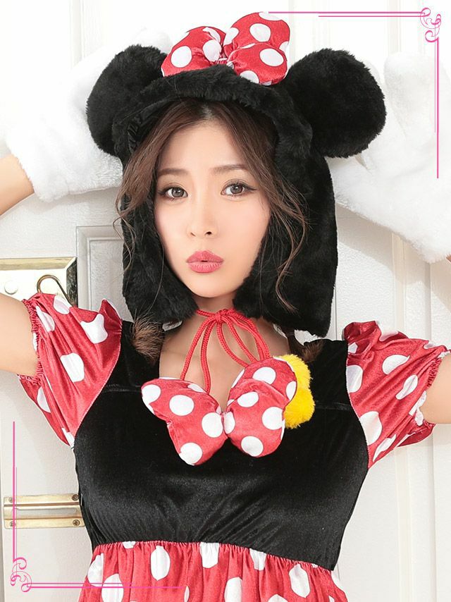 [ハロウィン コスプレ通販]ドット柄ミニーマウス  キャラクター  ハロウィンコスプレ