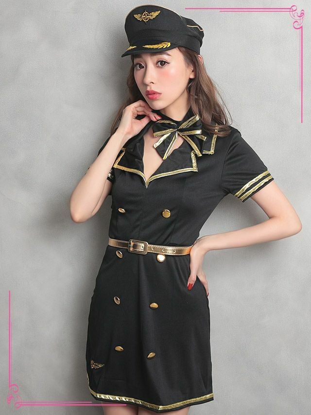 セクシー キャビンアテンダント ハロウィンコスプレの3
