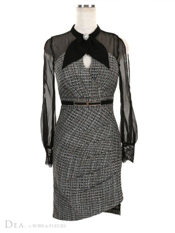 ディア バイ ローブドフルール [DEA] 1877 ツイード  ロングスリーブ ドレス