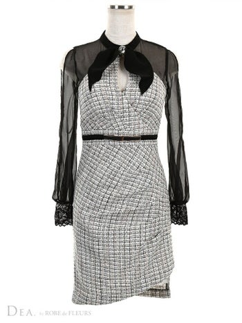 ディア バイ ローブドフルール [DEA] 1877 ツイード  ロングスリーブ ドレス