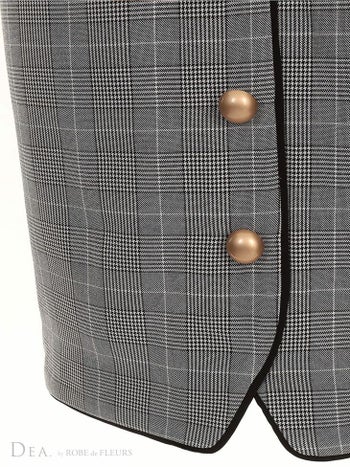 ディア バイ ローブドフルール [DEA] 1822 グレンチェック  オフショル ドレス