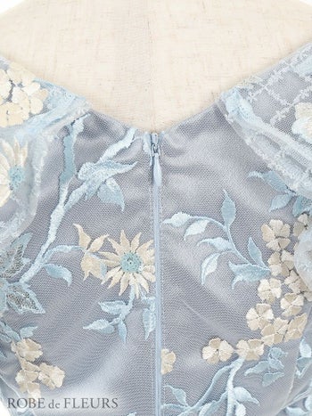 ROBEdeFLEURS ローブドフルール スパンコール 刺繍レース× フリルスリーブ タイト ミニドレス[1945]