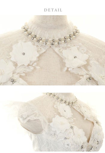 ROBEdeFLEURS ローブドフルール 立体 フラワーレース×ラグジュアリー タイト ミニドレス[1798]