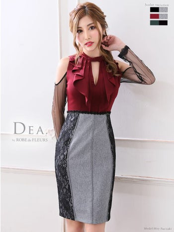 ディア バイ ローブドフルール [DEA] 1941 サイドレース切り替え  ホルターネック ドレス