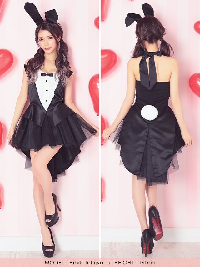 [ハロウィン コスプレ通販]タキシード×スカートアップバニーガール  アニマル ハロウィンコスプレ