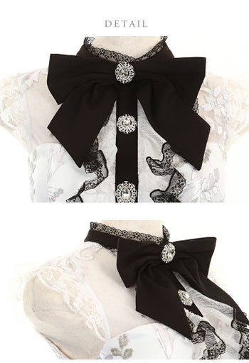 ROBEdeFLEURS ローブドフルール リボンネック×ラグジュアリー タイト ミニドレス [1937]