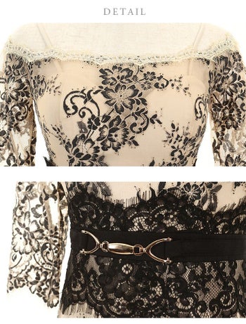 ディア バイ ローブドフルール [DEA] 2045 総レース  オフショル ドレス