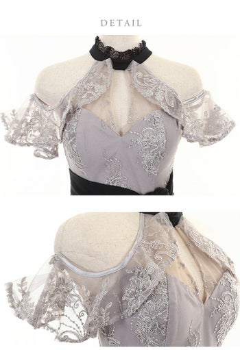 ディア バイ ローブドフルール [DEA] 2016 ラグジュアリー 刺繍 レース  バイカラー切替 ドレス