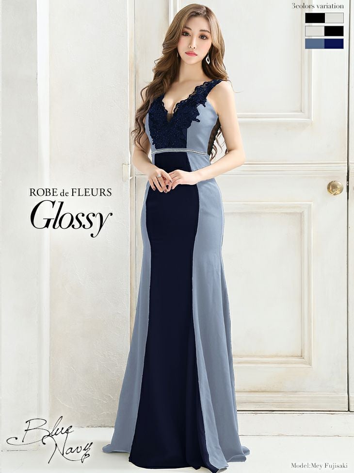 Glossy by ROBE de FLEURS/グロッシー】バイカラー切替×ストレッチ