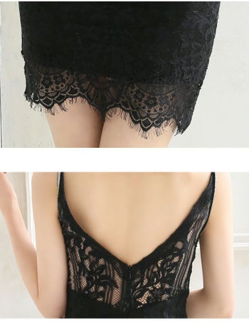 ROBEdeFLEURS Glossy[ローブドフルール グロッシー]総レース×キャミ ミニドレス[桜咲乃愛][2023]