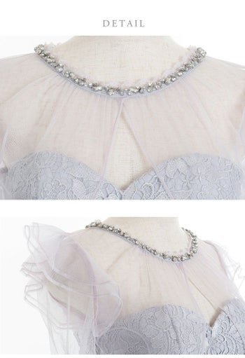 ディア バイ ローブドフルール [DEA] 2084 ケミカルレース  ロングスリーブ  ミニドレス