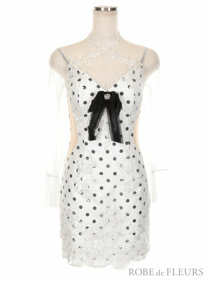 ROBEdeFLEURS ローブドフルール  ロマンスパールドットドレス[2092]