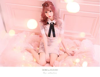 ROBEdeFLEURS ローブドフルール フラワー刺繍×リボンタイドレス[2090]