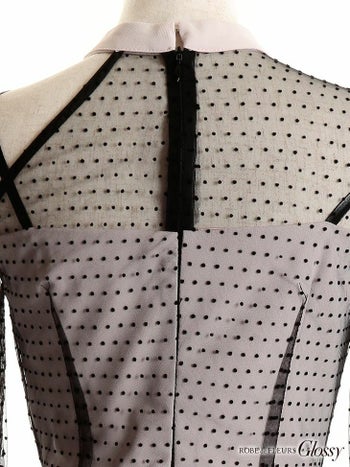 ROBEdeFLEURS Glossy[ローブドフルール グロッシー]ジッパー× ロングスリーブ ミニドレス[桜咲乃愛][2128]