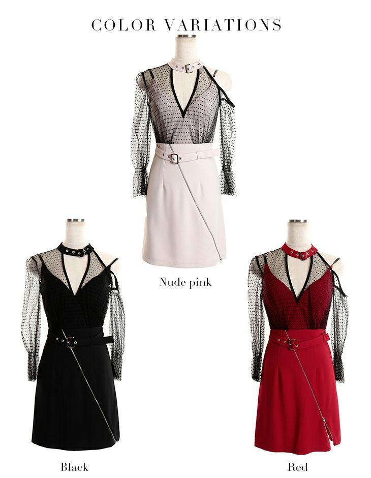 Glossy by ROBE de FLEURS/グロッシー】ジッパー×ロングスリーブ