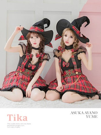 チェック柄 魔法少女 ハロウィンコスプレの2