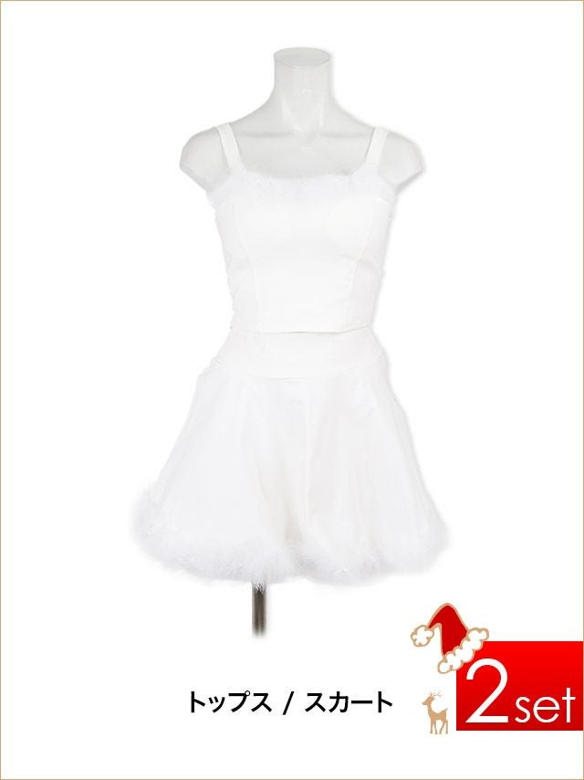 [サンタコスプレ SET]フェザー付き セットアップ サンタコス[久保七瀬]