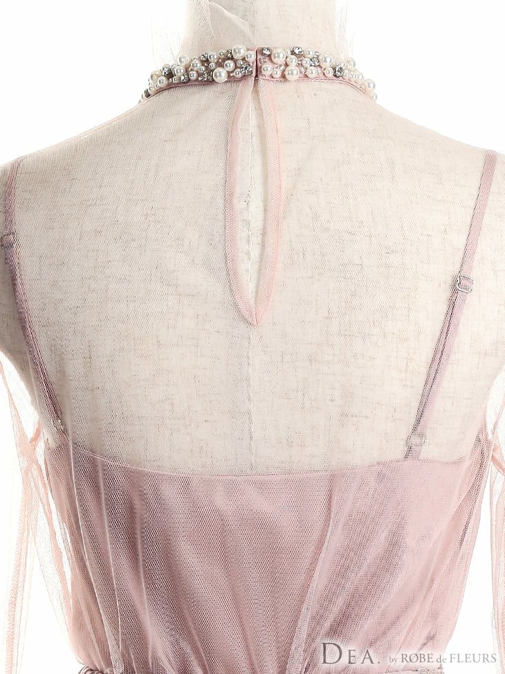 ディア バイ ローブドフルール [DEA] 2231 シフォン  ビジューデザイン 長袖 セットアップ  ミニドレス