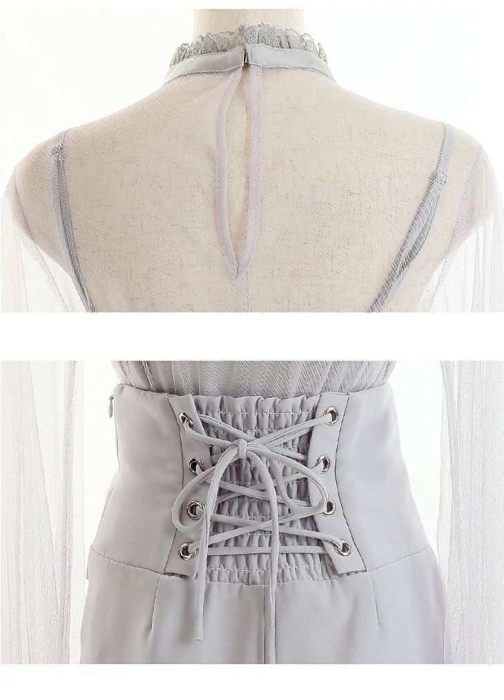 ディア バイ ローブドフルール [DEA] 2230 シースルー 長袖シャツ 膝丈スカート セットアップ  ミニドレス