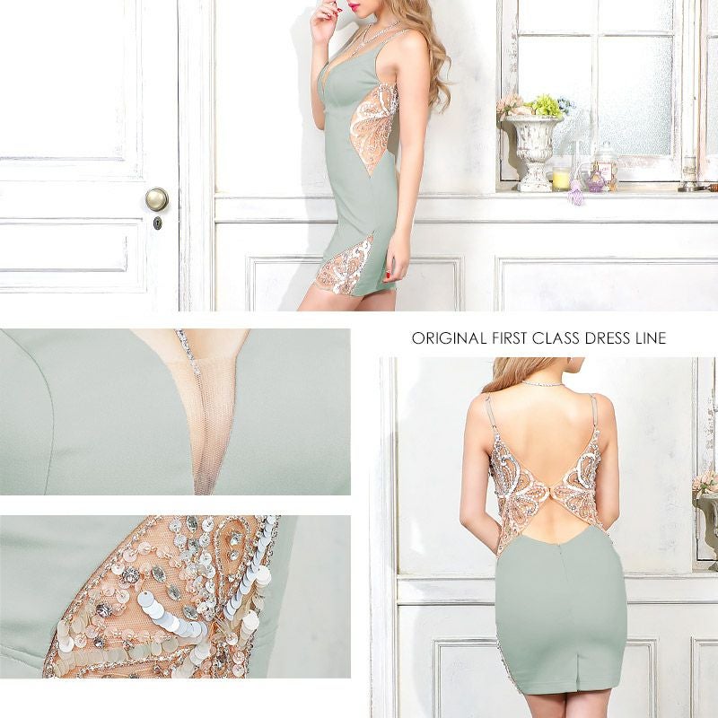 エンジェルアール [AngelR]バックビジュー ＆ スパンコール デザイン ミニドレス[真優川咲][21305]