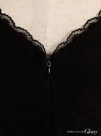 ROBEdeFLEURS Glossy[ローブドフルール グロッシー]チュール切替×ラグジュアリー ミニドレス[真優川咲][2281]