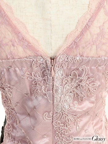 ROBEdeFLEURS Glossy[ローブドフルール グロッシー]サイドレース切替× ロングスリーブ ミニドレス[XS/Lあり][彩花ゆい][2332]