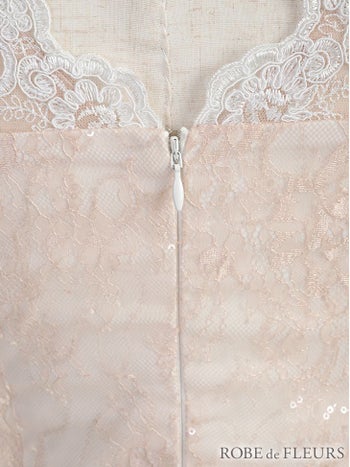 ROBEdeFLEURS ローブドフルール パール×ラグジュアリーレースパステル ミニドレス[2241]
