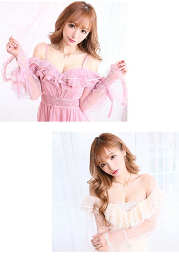 ROBEdeFLEURS ローブドフルール 2段 フリル フェアリー マキシドレス[FREE][2300]