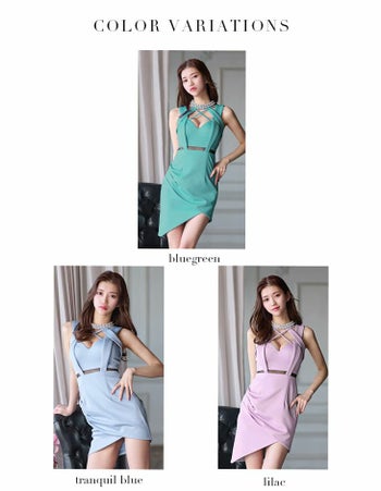 ROBEdeFLEURS Glossy[ローブドフルール グロッシー]バストクロス パール ストレッチ ノースリーブ タイト 高級ミニドレス[ホワイト][XSあり][ゆめ/キャバドレス着用][2053]