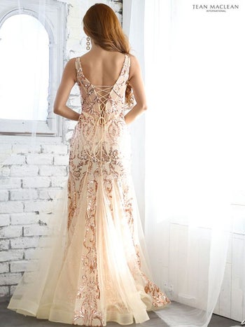 キャバドレス [JEANMACLEAN][ジャンマクレーン]jm-ld-11878 スパンコール刺繍×メッシュチュールマーメイトロングドレス(2color)(9号サåイズ)画像4