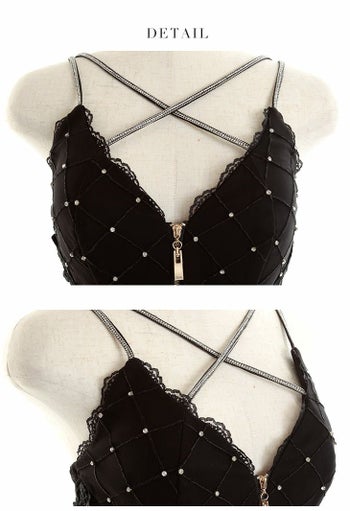 ROBEdeFLEURS Glossy[ローブドフルール グロッシー]ダイヤビジューデザインサイドメッシュ ミニドレス[XS/Lあり][真優川咲][2010]