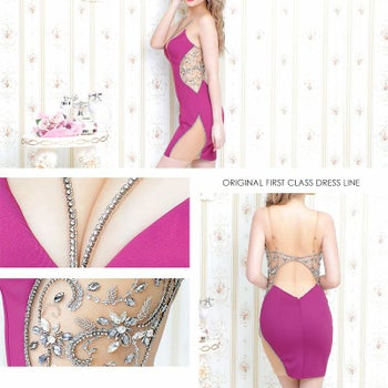 エンジェルアール [AngelR]シアー ビジュー デザイン ワンカラー キャミ ミニドレス[きよみん][20227]