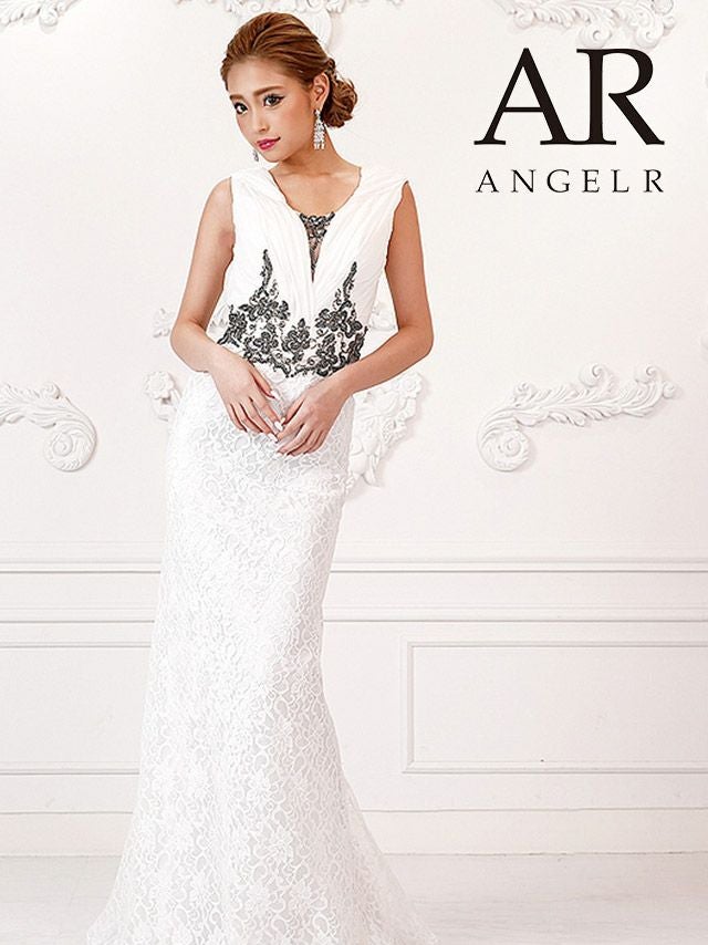 AngelR ホワイトレースタイトドレス ANGEL R AR23822 ホワイトタイト 